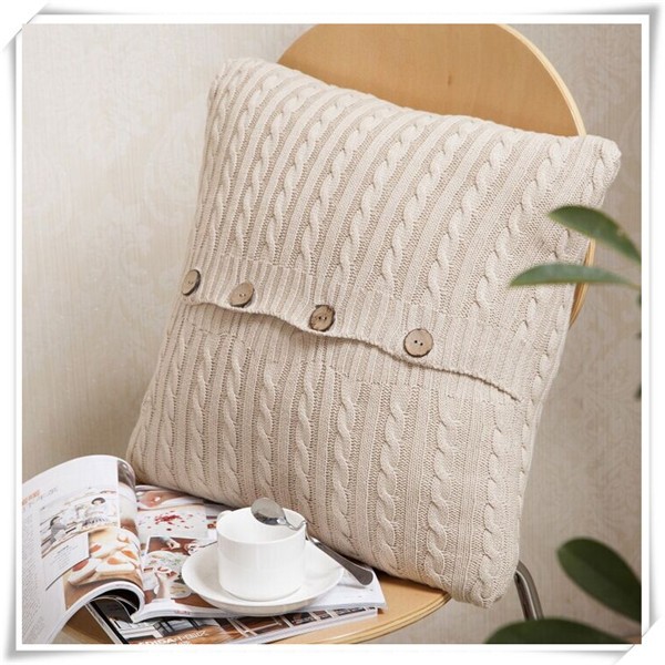 хороший стиль хлопка малого офиса провести твист вязание кнопки подушки шерсти вязать наволочки