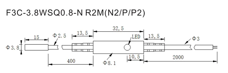 Sensor inductivo en miniatura de cuerpo ultracorto de 3,8 mm PNP SIN interruptores de proximidad cableados