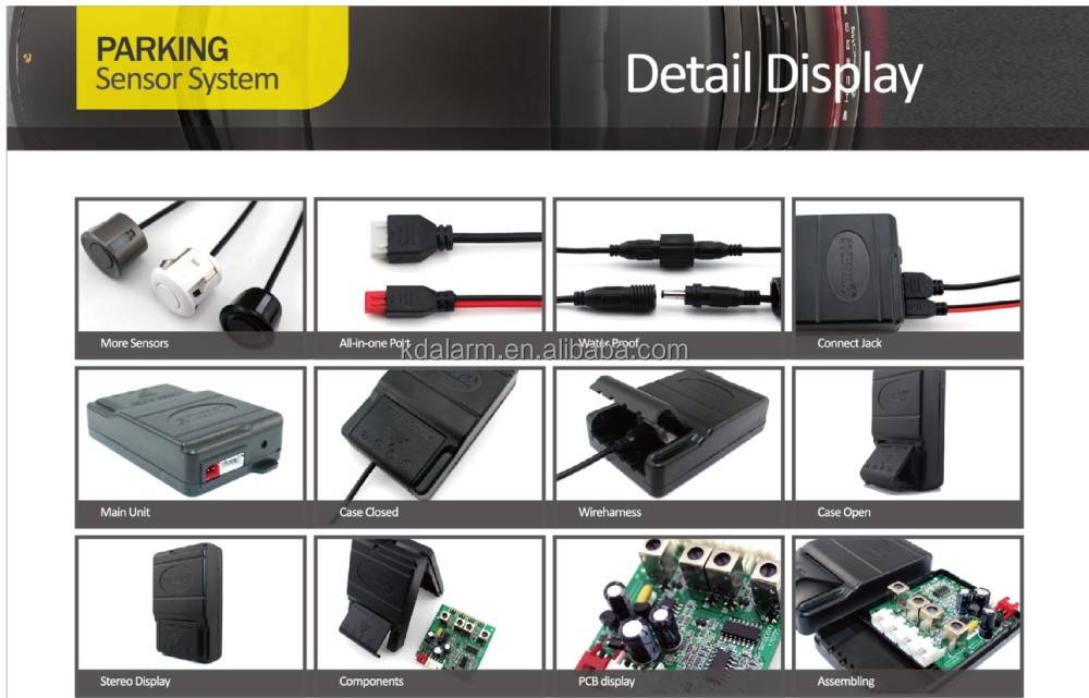 6 sensors reverse warning systems Front back parking assistant car reverse aid car parking sensor system