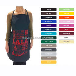 simple apron features durable mid-weight twill with vibrant color options