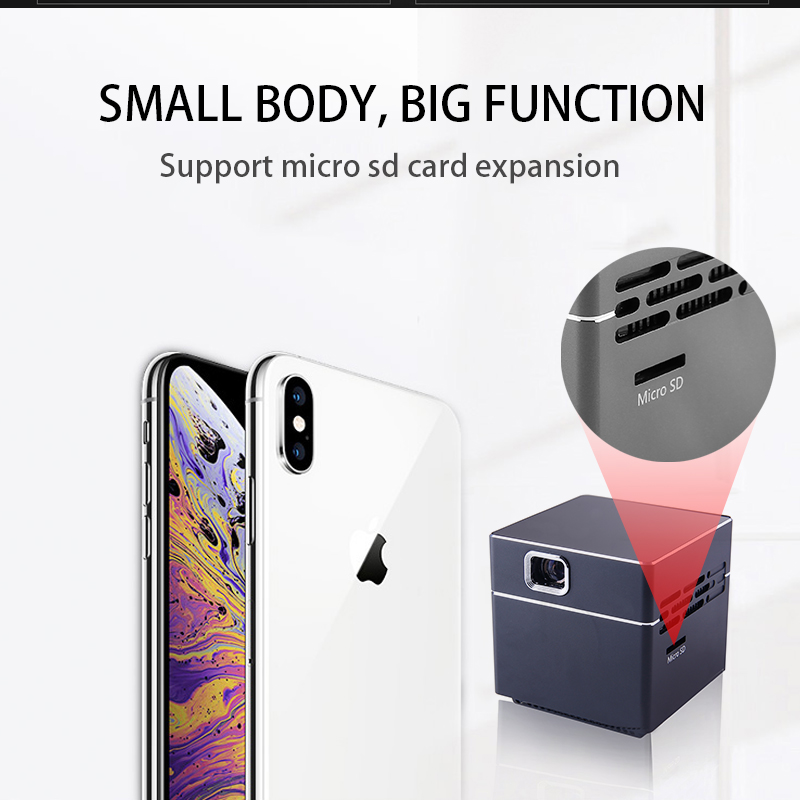 S6 Wireless Cube DLP Projector Mini 5.5cm Pocket Cube Projector 2500mAH Battery Powered Projector