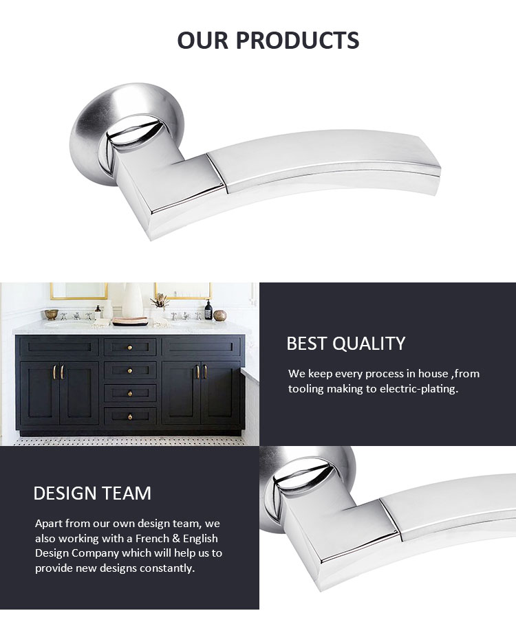 Balcony entrance door lever pull door handle lock for indoor