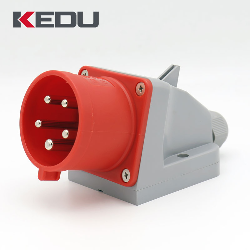 RED 415V 16 AMP 5 PIN INDUSTRIALE PLUG /& pannello Socket Set IP44 Resistente alle Intemperie