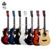 Beginner colorful 38 inch all linden practice student acoustic guitar