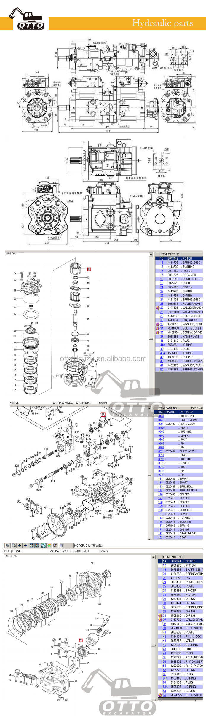 ZX280-3 Excavator Parts - Swing Motor 4621174 OTTO Brand