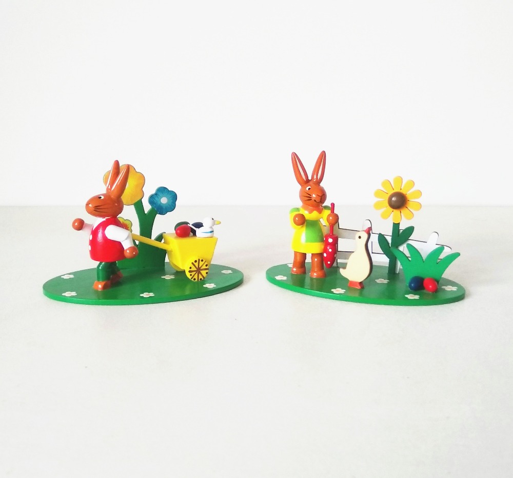 Деревянный Пасхальный Зайчик ручной работы для пасхального праздника подарки орнамент