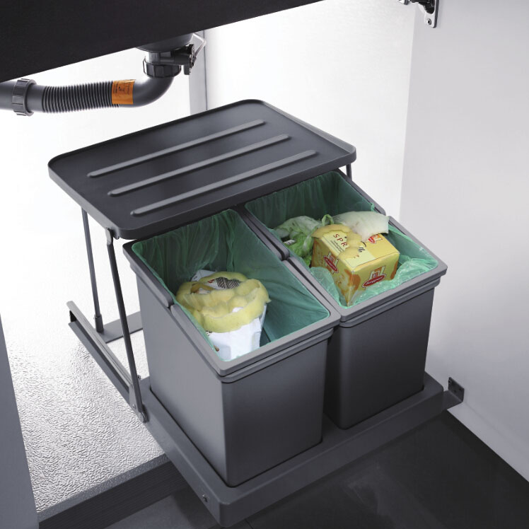 Pull Out Kitchen Under Sink Trash Garbage Rubbish Can Bin Waste Trash Garbage Rubbish Can Bin Waste