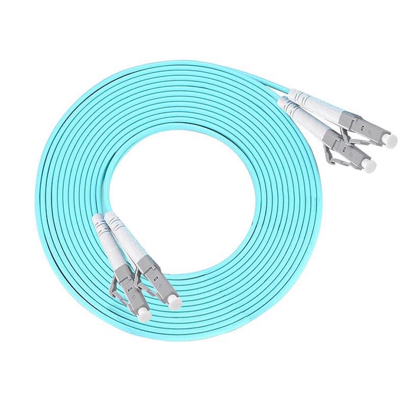 Fibre à plusieurs modes de fonctionnement Jumper Patch Cord optique 3M 5M 10m 10m LC-LC de duplex de câble à plusieurs modes de fonctionnement de la fibre OM3 d'OM3 LC/UPC-LC/UPC