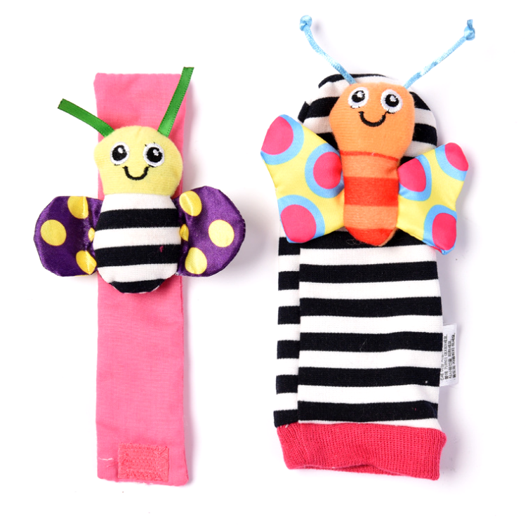 Развивающая мягкая игрушка для животных детские носки для ног и Наручные Погремушки