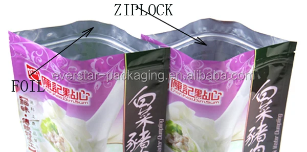 OEM Printed Food Grade Aluminum Foil Ziplock Freezer Stand Up Bags packaging stand up pouch zip lock bag with logo