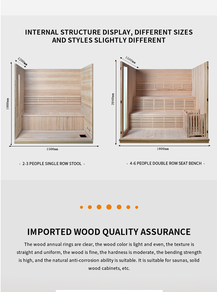 2019 new style red cedar traditional steam sauna room