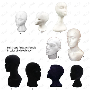 Styrofoam Wig Head Foam Mannequin Female Head Model Wig Glasses Hat Display Stand
