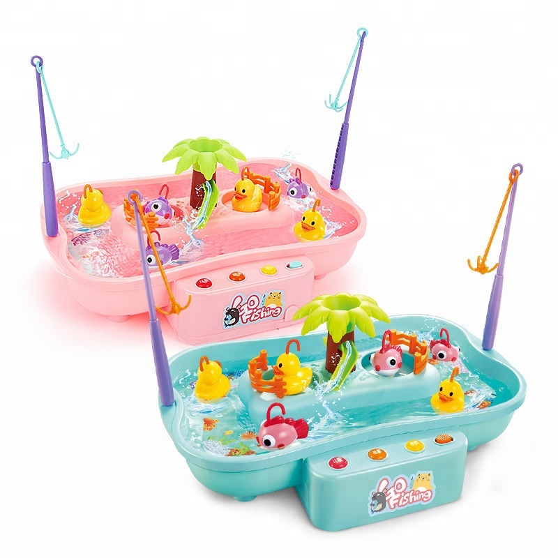 Новые Образовательные Дети B/O утка рыбалка игра комплект игрушек с огнями и музыка цикл воды