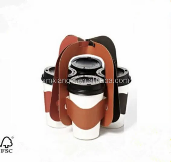 Плоско упакованный в собранном виде мульти бумажные кофейные чашки Перевозчик лотки держатель
