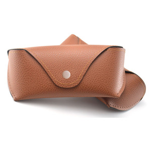 low MOQ custom logo brand design cheap wholesale leather sunglasses case