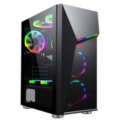 Y01 2019 novo design 210mm largura capa pc torre completa com luzes de tira rgb/pc caso gamer com malha