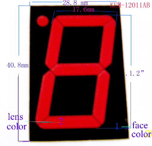 HOUKEM-23011-BSR Display LED A 7 Segmenti A Una Cifra Rossa Da - Foto 10