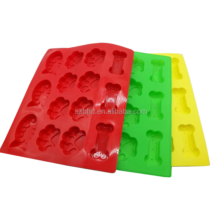 Venda quente de silicone Ecológico do osso de cão forma soap mold antiaderente resistente ao calor máquina de lavar louça segura FDA silicone baking bolo moldes