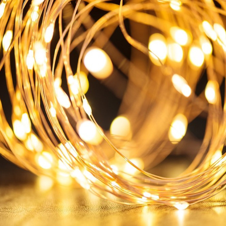 Outdoor LED Solar Light Copper Wire String Light Led  Light Chain For Christmas Decoration