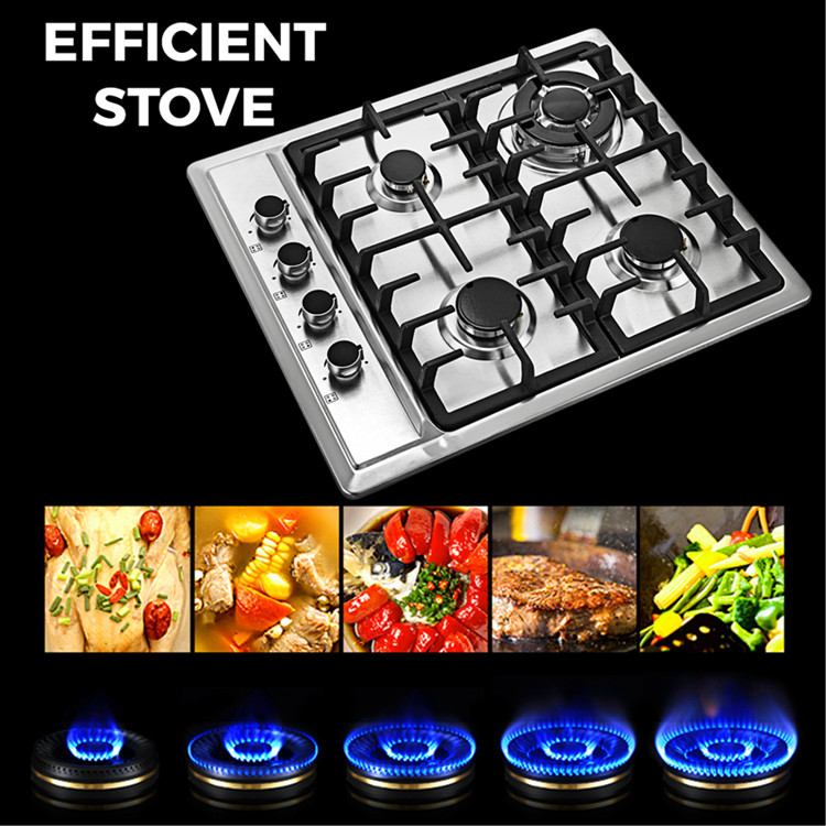 Stainless Steel 4 Burner build in Gas Stove Cooktop