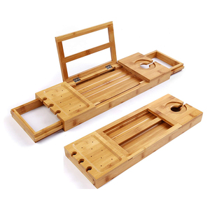 New Product Luxury Bathroom Nature Bamboo Bath Caddy Bath Tray