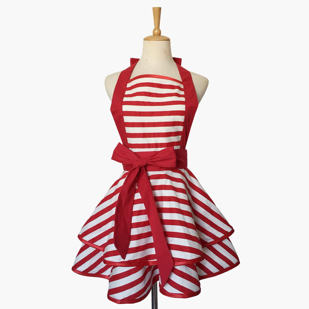 Женский шикарный фартук на заказ, пикантный фартук из 100% хлопка с рюшами