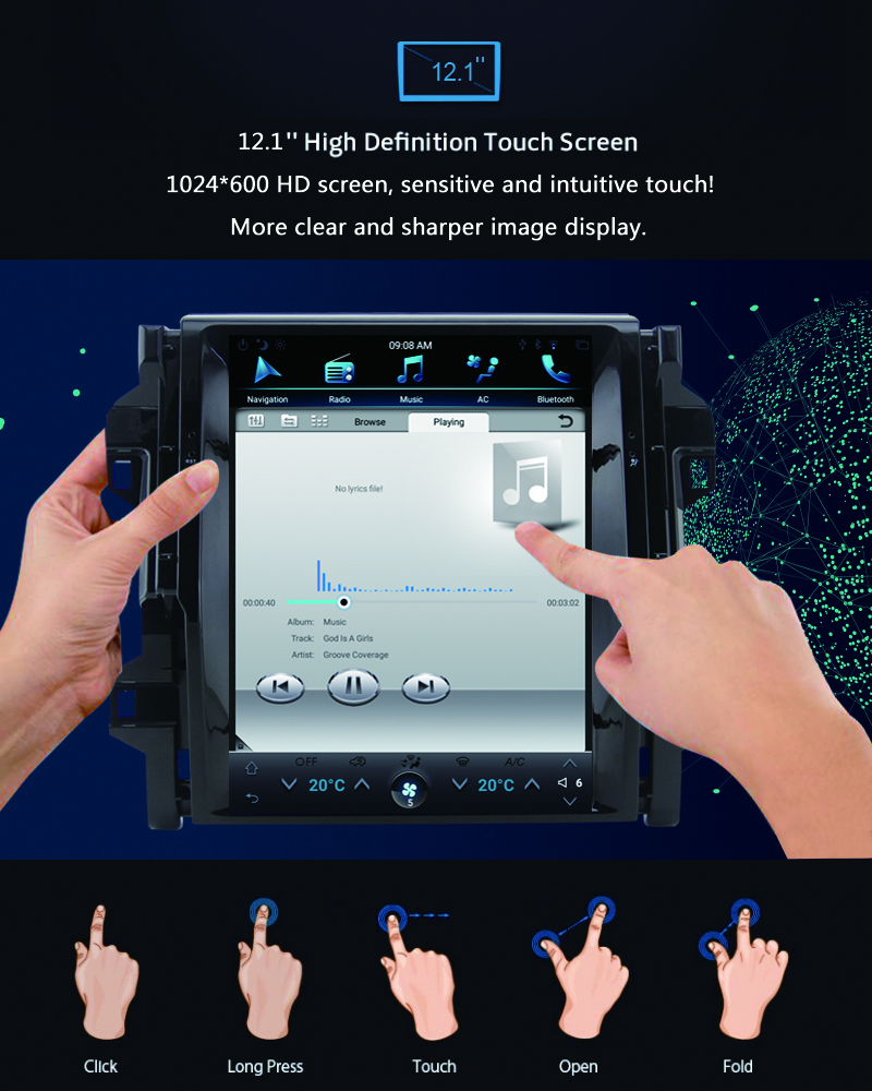 10.4" IPS Screen 2GB RAM Android 7.1 PX3 Tesla Vertical screen car multimedia player For Honda Civic 2016 2017 2018