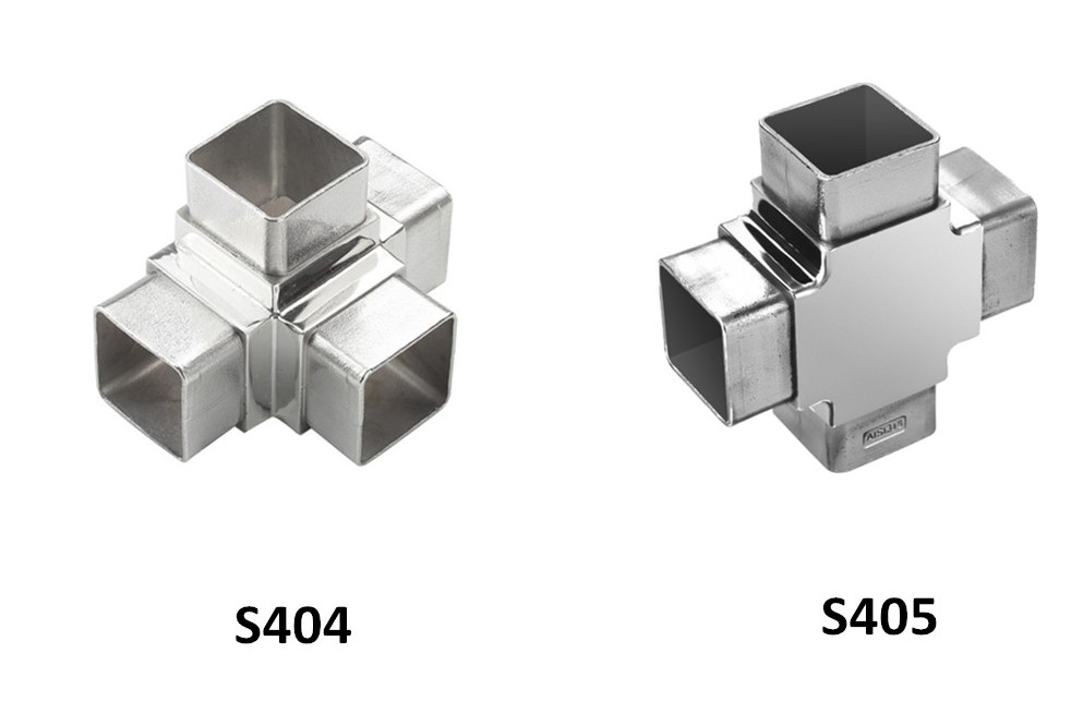 3 Way Elbow Pipe Fittings 90 Degree 316 Stainless Steel Square Tube Connector 50mm