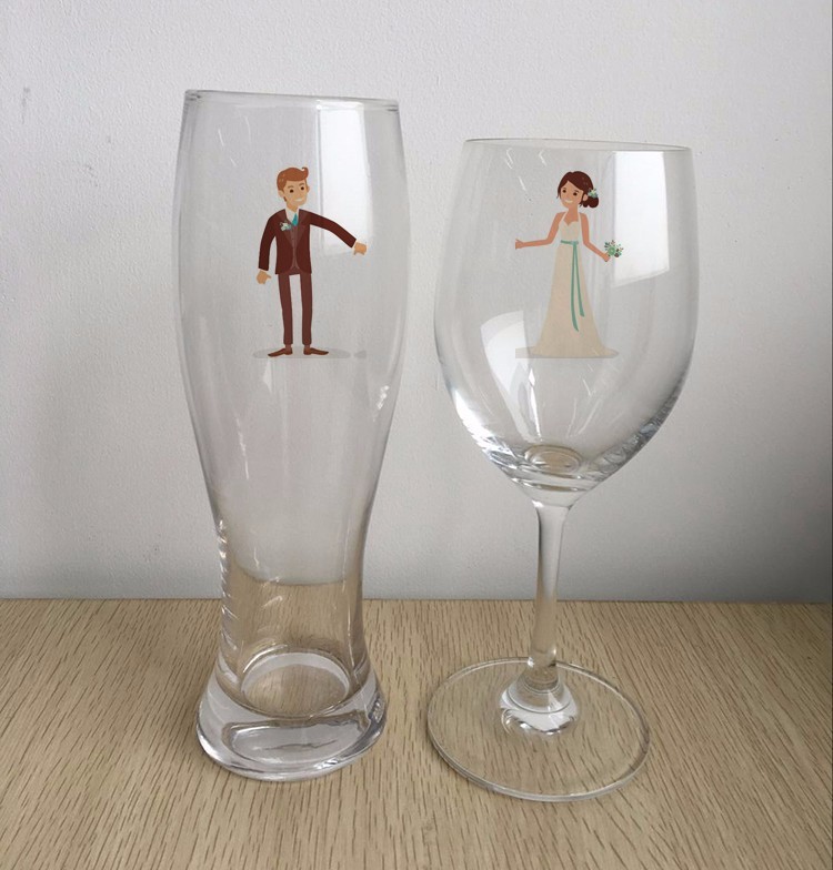 Bride and Groom Glasses - Wedding Toasting Set of 2 - Couples Gifts