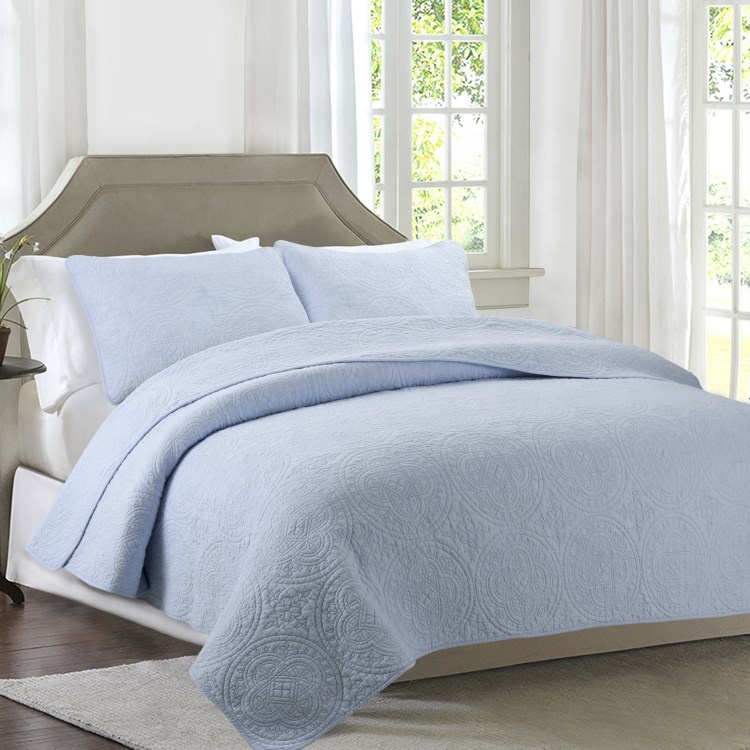 Светло-голубой цвет вышитые тонкие летние одеяло