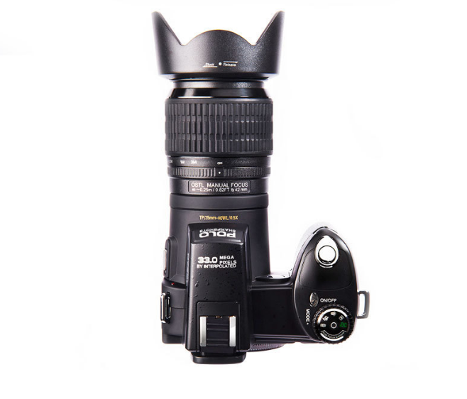 Autofocus full hd digital camera with 3 lenses can switch external flash DSLR