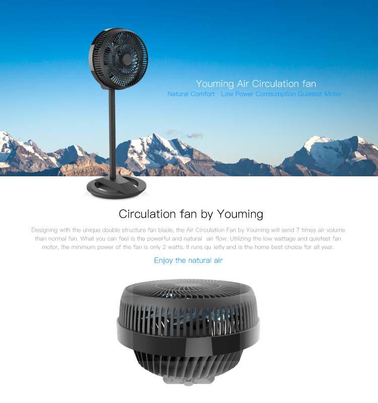 24v dc brushless adjustable height circulation stand fan
