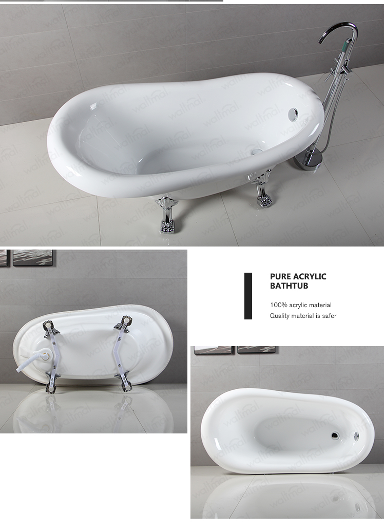 cupc/ce approved classical customized color acrylic clawfoot tub claw foot tub bathtubs