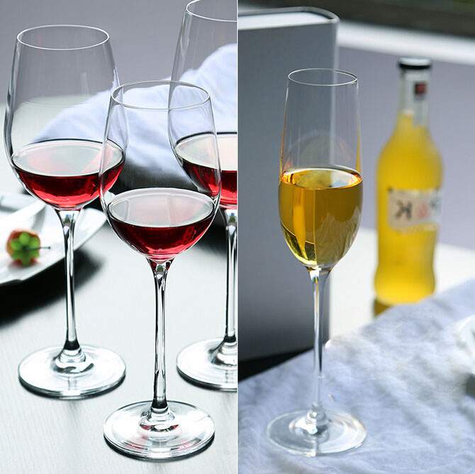 Haonai Round Red Wine Goblets Red/white Wine Glasses Set on Glass Stem Perfect Gift,Dishwasher safe