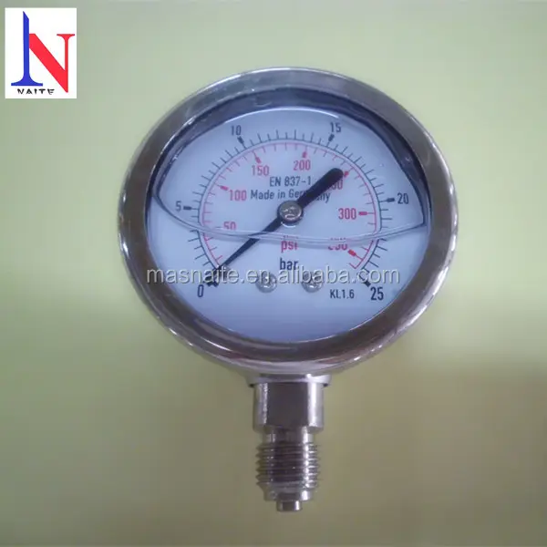 PT1/8" bottom thread manometer 1.5" 40mm brass  pressure gauge 0-10 bar 140psi