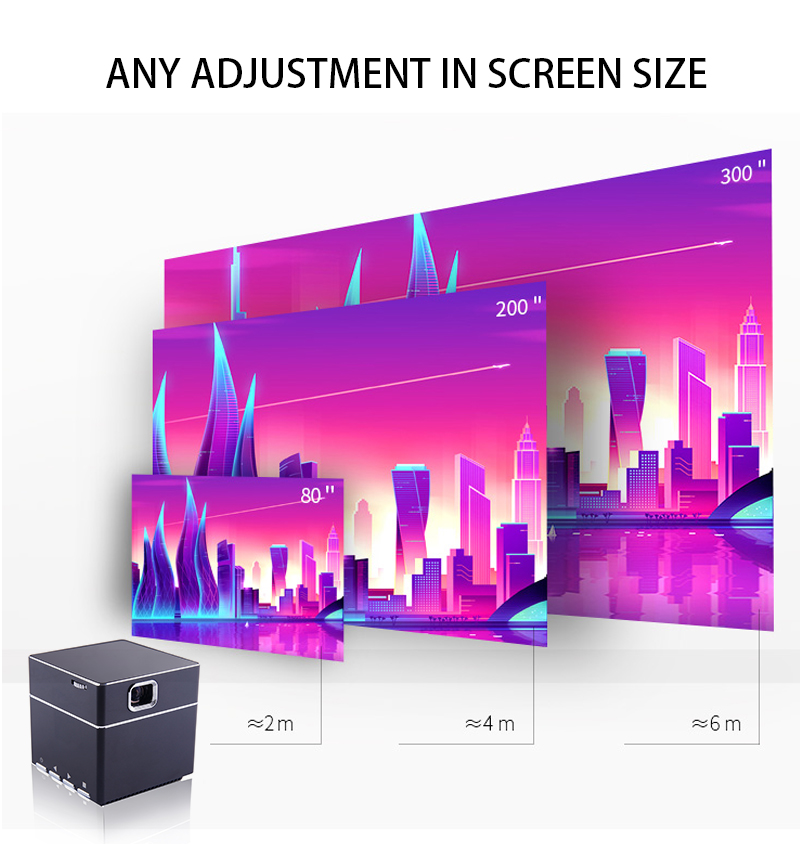 S6 Wireless Cube DLP Projector Mini 5.5cm Pocket Cube Projector 2500mAH Battery Powered Projector