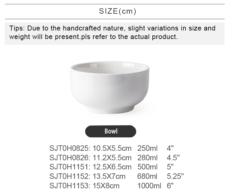 Essential White Japanese Ceramic Bowl Rice Bowl