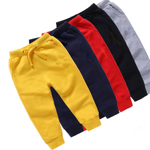 Wholesales High quality brand custom logo lined children pants boy kids clothing