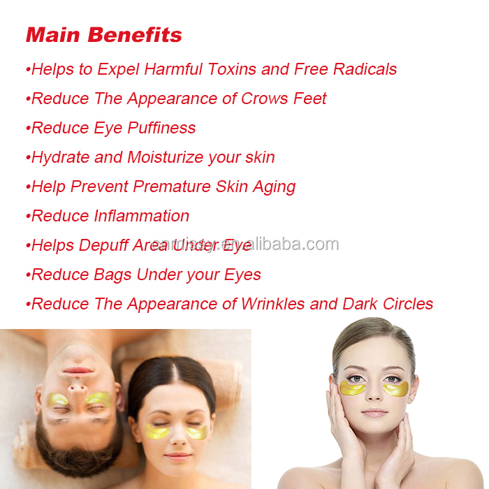 OEM ODM Private label Best Quality 24K Gold Collagen Anti-Puffiness Crystal Collagen Gel Eye Patch Mask