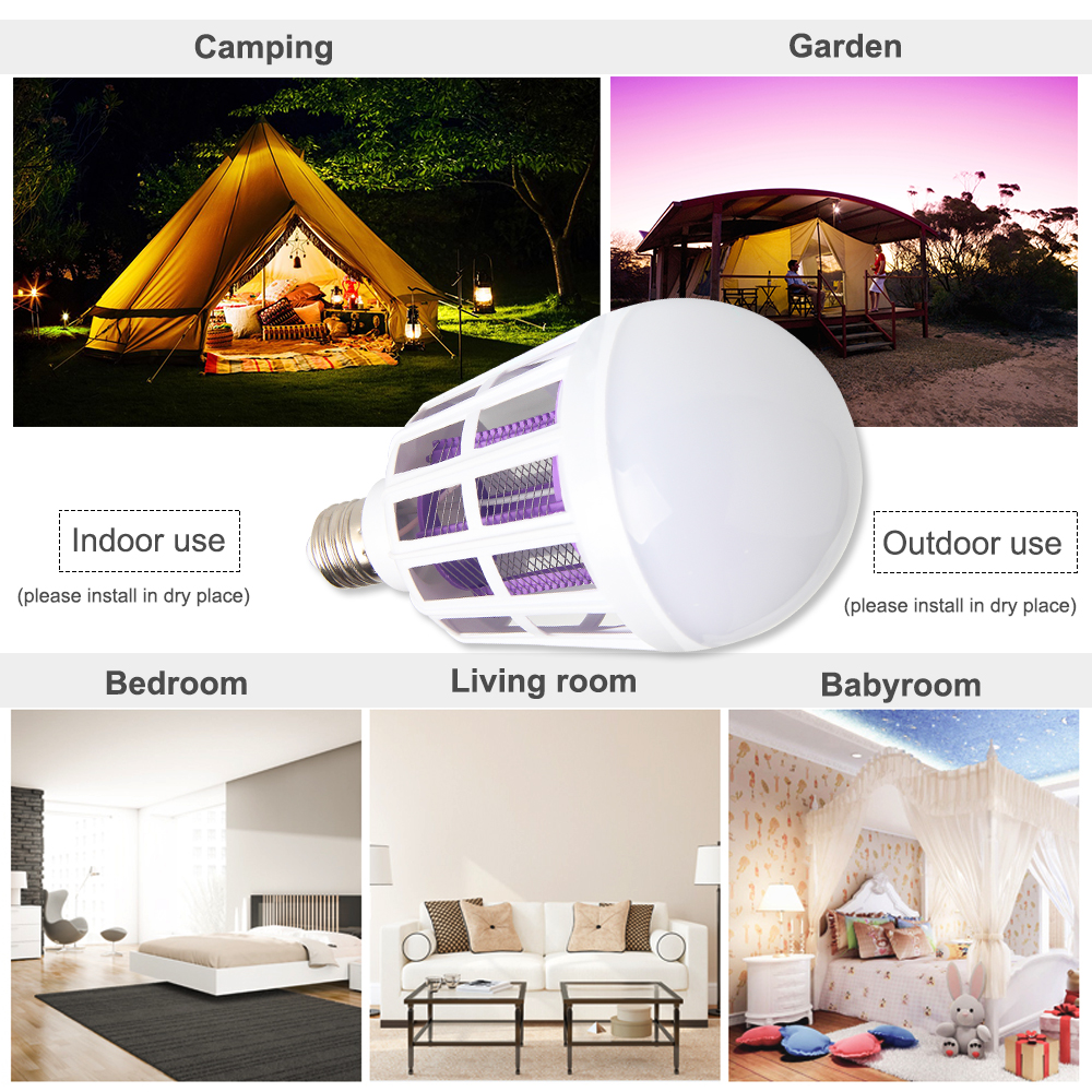 3 modes E27 LED Bulb Electric Mosquito Killer Light