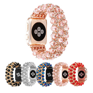 Fashion Handmade Beaded Elastic Stretch Bracelet Replacement Band for Apple Watch Series 3 Series 2 Series 1 Sport and Edition