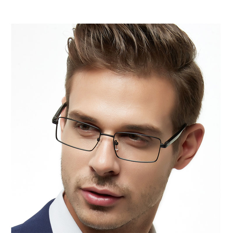 时尚光学眼镜架成人眼镜全框眼镜架批发男士银色定制眼镜盒