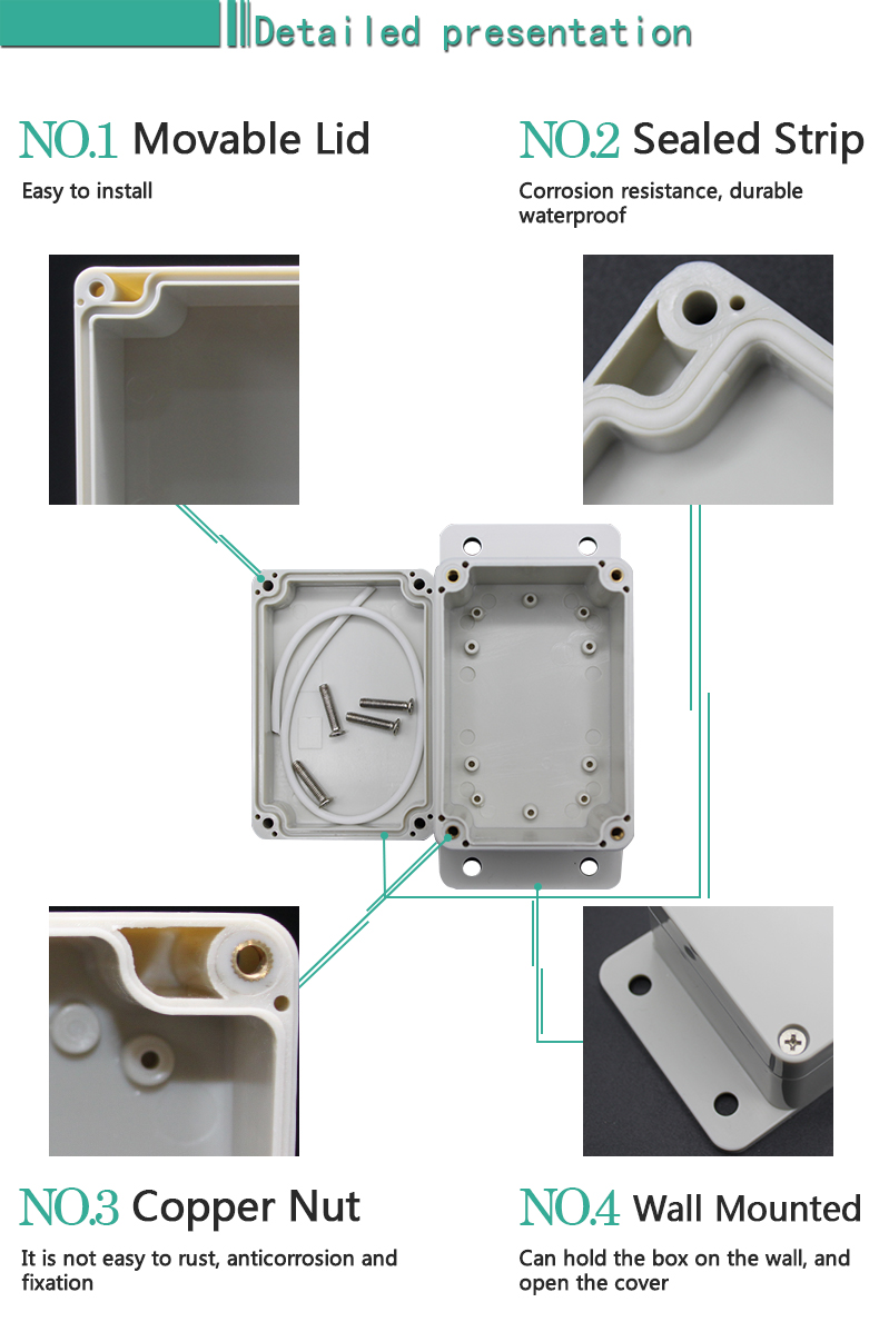 Custom plastic enclosure electronic abs waterproof switch box