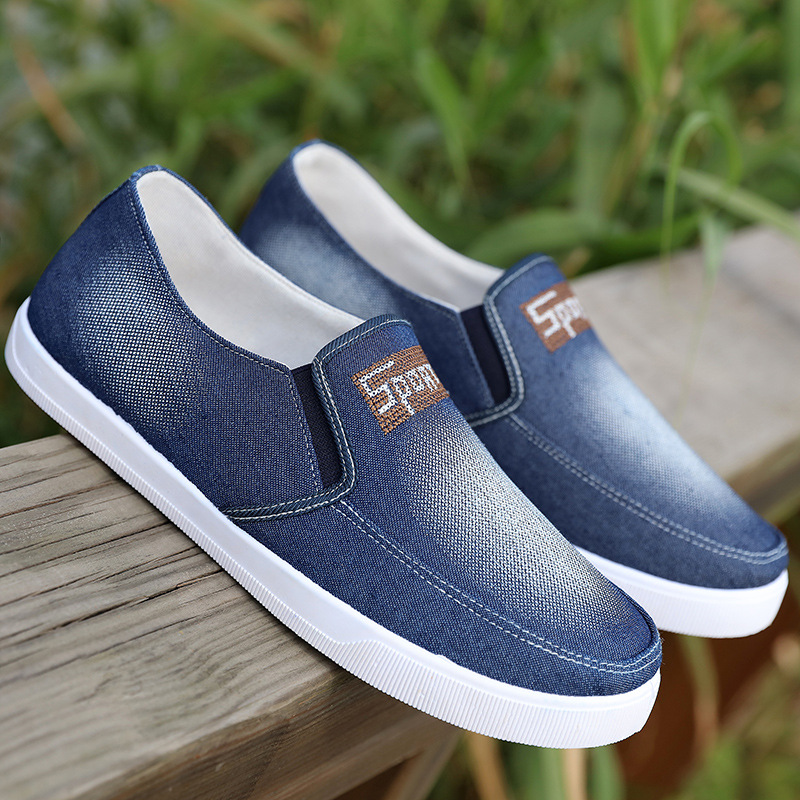 Сделанная на заказ Оптовая Продажа модная холщовая теннисная прогулочная обувь на плоской подошве Повседневная джинсовая обувь для мужчин