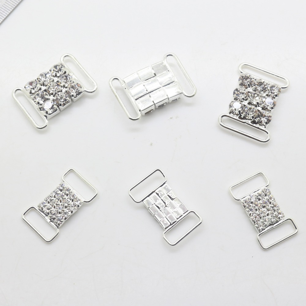 3-Reihen Muster Bikini Schnalle Kristall Steckverbinder Connector Metallkette 3-Reihen Muster Bikini Schnalle Kristall Steckverbinder Connector Metallkette