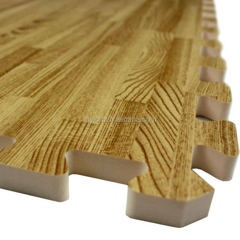 36 Pcs Interlocking EVA Foam Floor Tiles Light Wood Grain Colour Gym Exercise