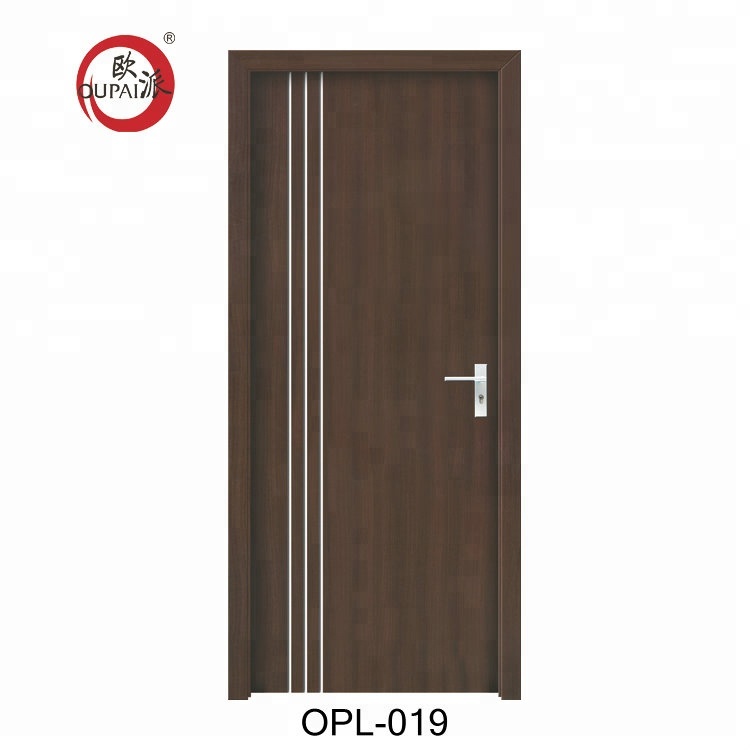 Design recente porta de madeira mdf de vidro barato agradável porta interior porta de sala