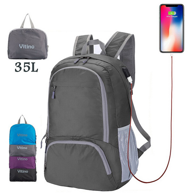 Zaino pieghevole durevole promozionale con USB