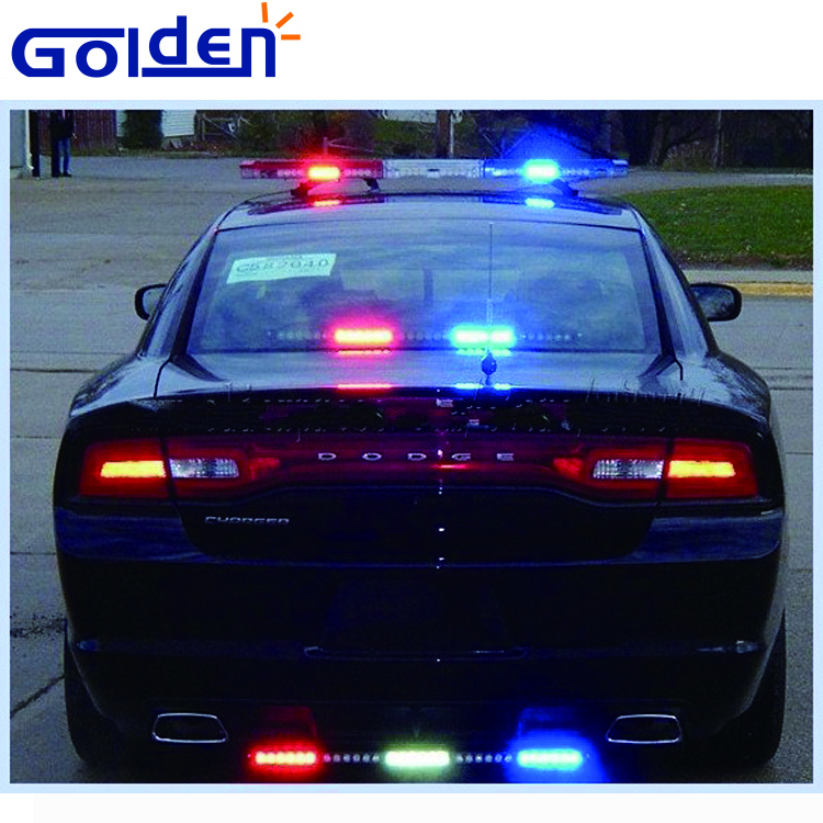 Двухцветная полицейская аварийная световая балка с сиреной и динамиком для автомобиля