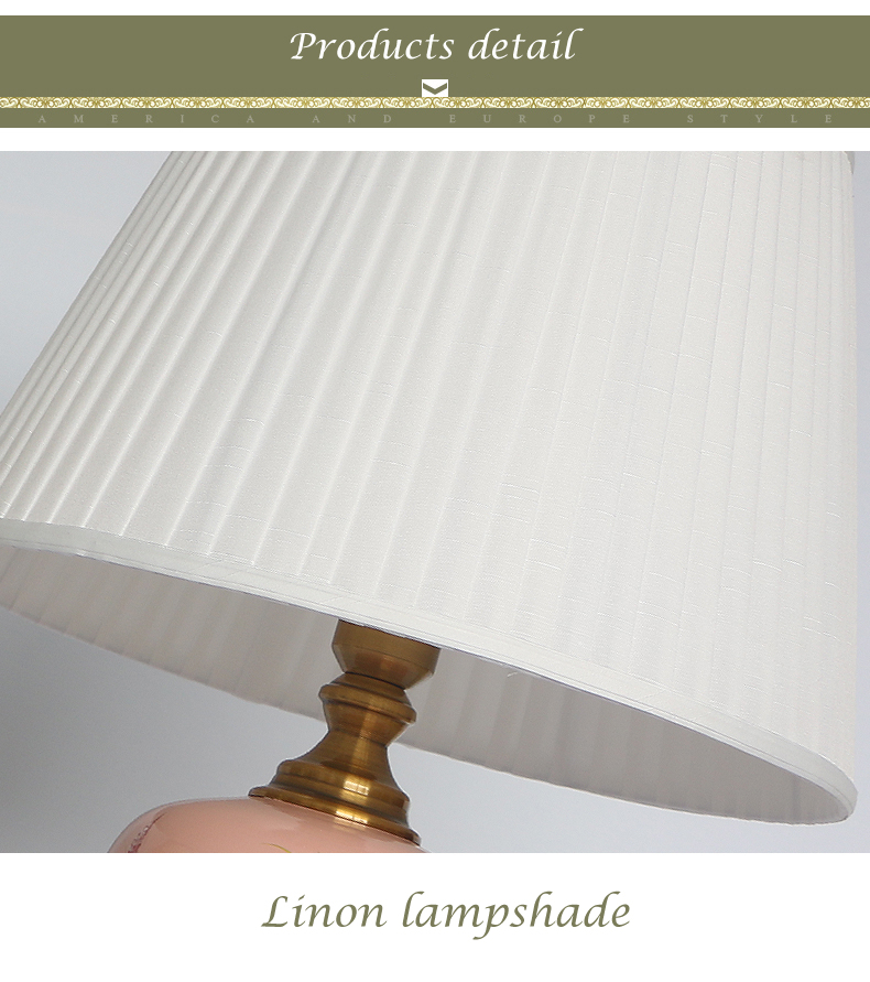 Ceramic table lamp with flower painting for decor in living room  porcelain lighting for bedside hotel from Jingdezhen wholesale